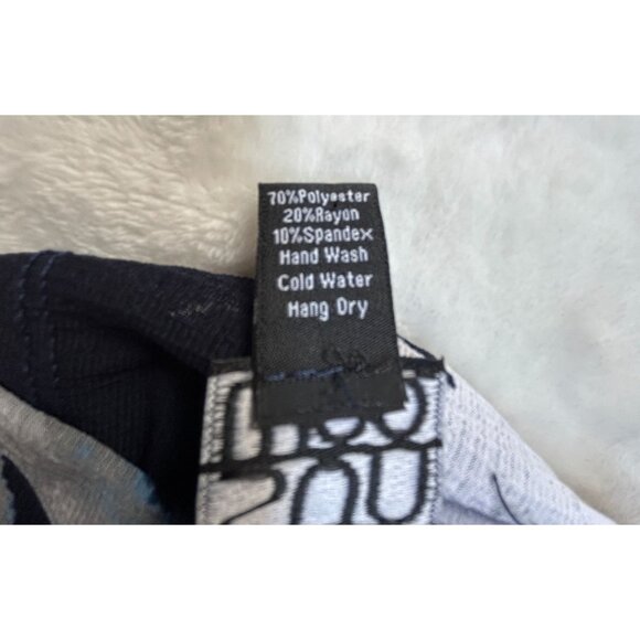 Clara Sunwoo Womens Floral Asymmetric Hem 3/4 Sleeve Tunic Top Large Black/White - Picture 4 of 7